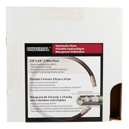 Universal Apache 0.4 in. D X 24 in. L 4000 psi Rubber 2-Wire Hydraulic Hose 98398226